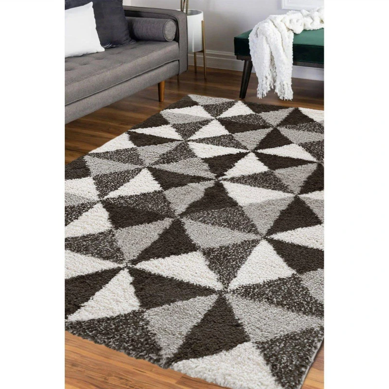 Image of Homemaker Snug Scandi Shaggy Rug - Grey Grey 120x170cm