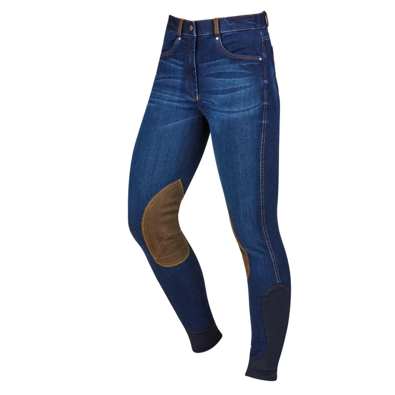 Image of Dublin Shona Knee Patch Breeches Denim female 14 (32 in)