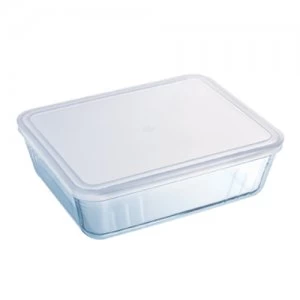 Image of Pyrex Glass Dish with Plastic Lid - 2.6L