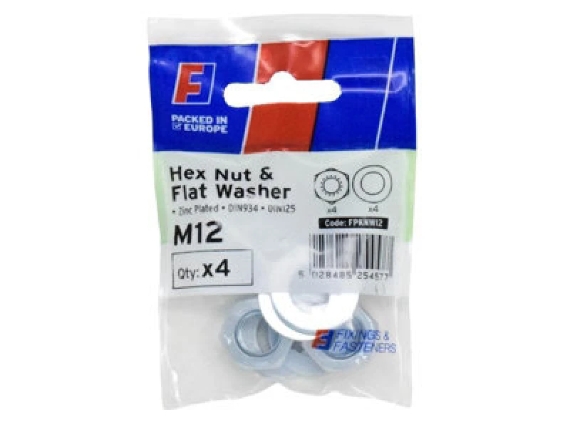 Image of Forgefix Fpknw12 Nut & Washer M12 Forgepack 4 Forfpknw12