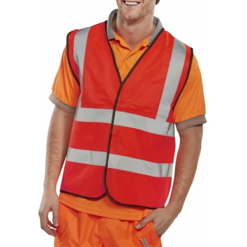 Image of BSEEN EN ISO 20471 VEST RED MED - Hi Vis - Beeswift