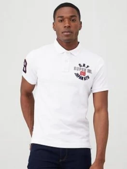 Image of Superdry Classic Superstate Polo Shirt - White, Size S, Men