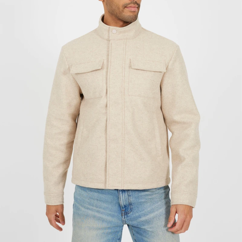 Image of Brave Soul Mens Harrington Jacket Cream male Small