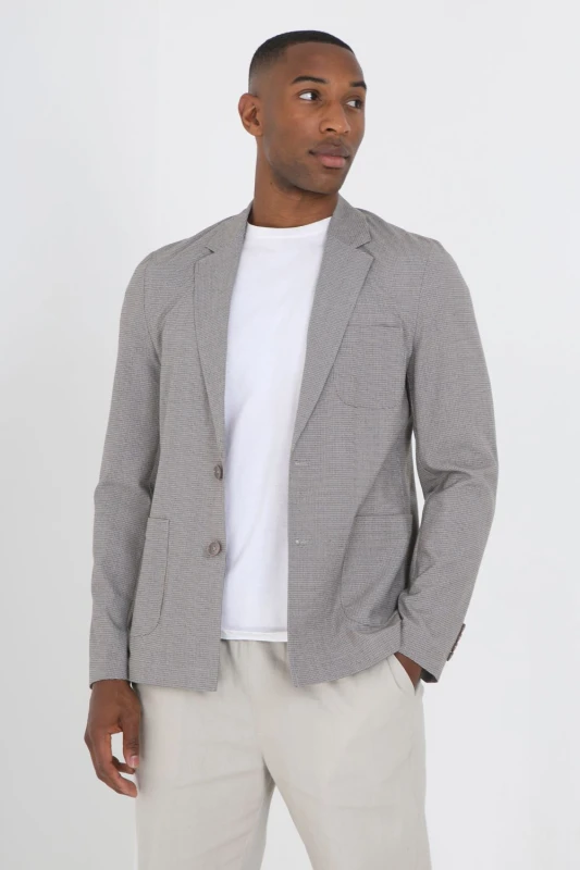 Image of Brave Soul Brave Soul Men Check Blazer in Light Grey Size: Medium Light Grey M Male 5059534648443