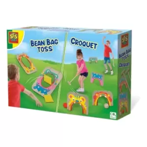Image of SES CREATIVE Croquet and Bean Bag Toss 2-in-1 Game, 4 Years and Above (02293)