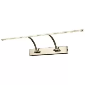 Image of Luminosa Lighting - Small 2 Arm Wall Lamp, Picture Light, 1 x 14W LED, 3000K, 1070lm, Satin Nickel