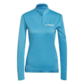 Image of adidas Terrex Multi Half-Zip Tee Womens - App Sky Rush