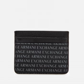 Image of Armani Exchange Small All Over Logo Print Card Holder Wallet