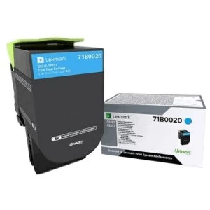 Image of Lexmark 73B0020 Cyan Laser Toner Ink Cartridge
