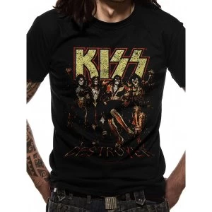 Image of Kiss - Skull Line Up Mens Small T-Shirt - Black