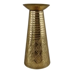 Image of Large Gold Metal Moroccan Style Kasbah Candle Holder