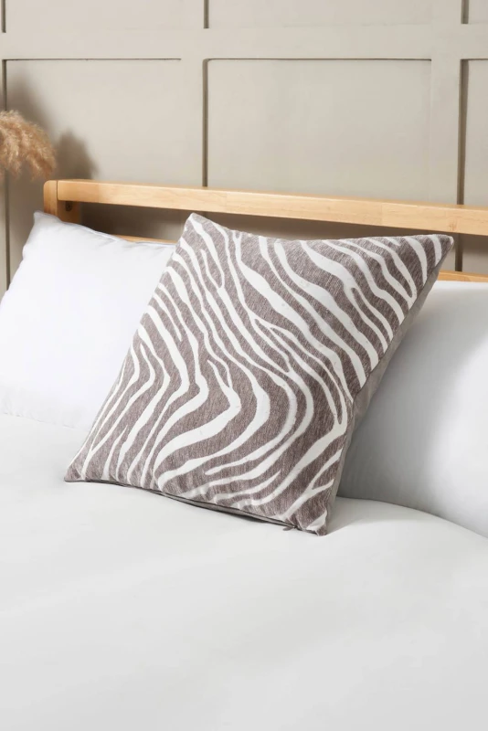 Image of BHS Zebra Print Natural Cushion Natural Unisex