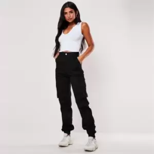 Image of Missguided Plain Cargo Trouser - Black