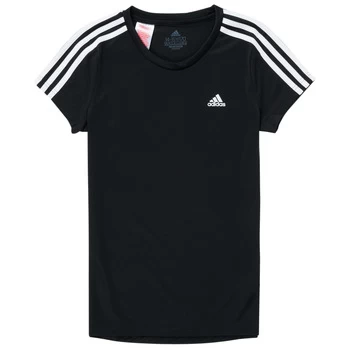 Image of adidas G 3S T Girls Childrens T shirt in Black / 5 years,13 / 14 years,5 / 6 years,6 / 7 years,14 / 15 ans