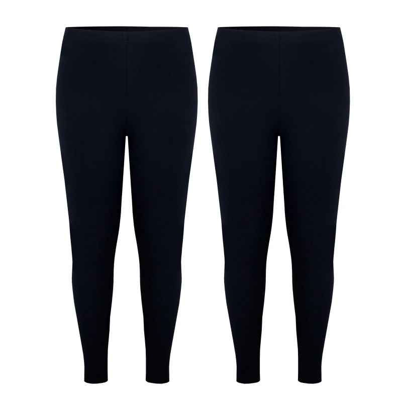 Image of LA Gear 2 Pack Jersey Leggings Girls - Black 4 - 5 Years
