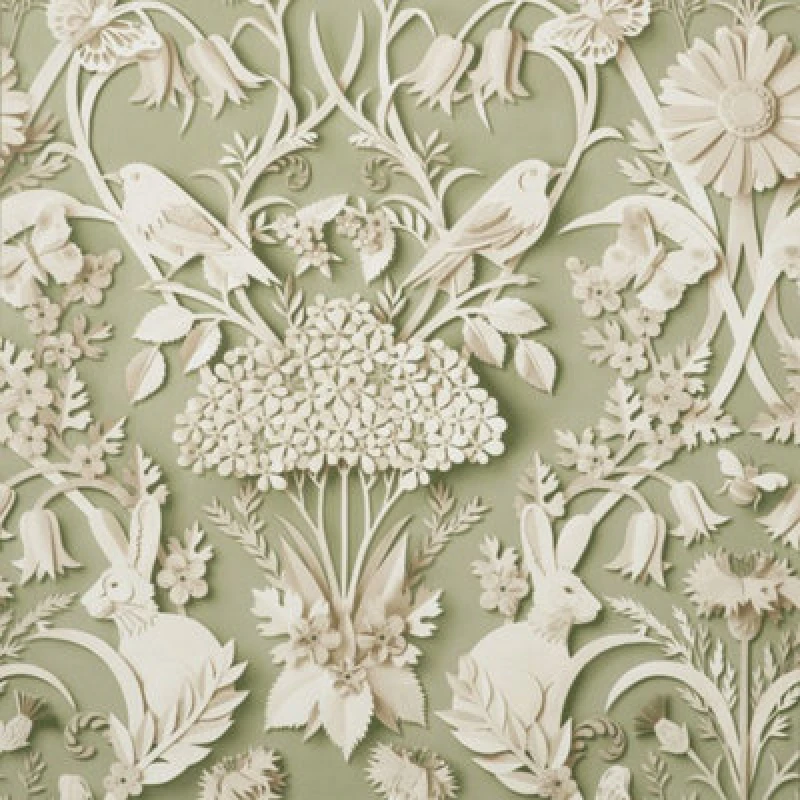 Image of FINE DECOR Fine Decor - Rabbit Butterfly Luxury Woodland Paste The Paper Sage Wallpaper WL-FD42951