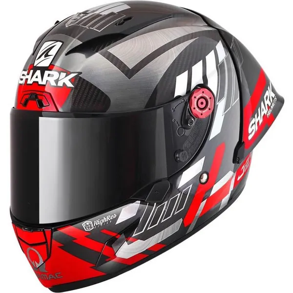 Image of Shark Race-R Pro GP 06 Replica Zarco Winter Test Carbon Chrom Red DUR Size L