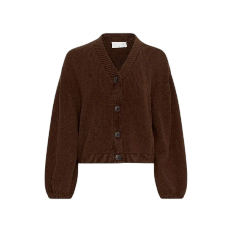 Image of moss copenhagen Womens cardigan Moss Copenhagen Zafina Marron Female S/M