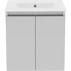 Image of Atlanta Double Door Wall Hung Basin Unit With Basin Pearl 500mm in Grey MFC