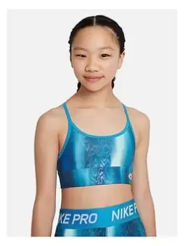 Image of Nike Older Girls Sport Essentials Sports Bra - Blue Size Xs=7-8 Years, Women