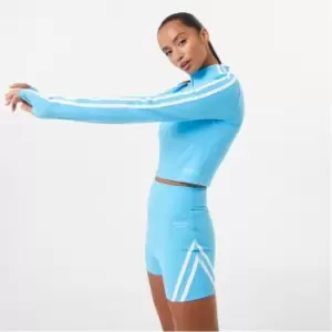 Image of Jack Wills Quarter Zip Long Sleeve Crop Top - Blue