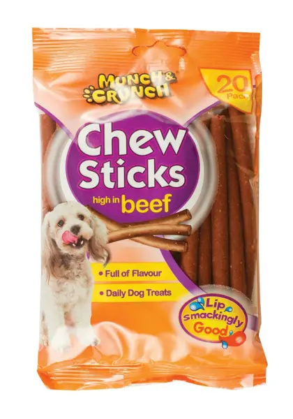 Image of Munch and Crunch Chew Meat Dog Sticks 20Pcs