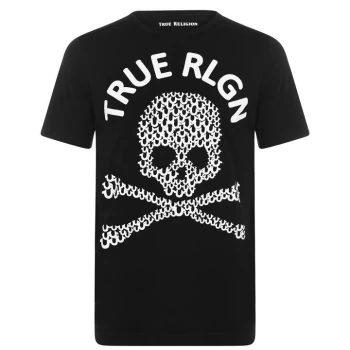 Image of True Religion Textured Skull T Shirt - Black
