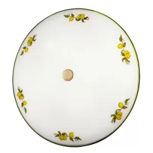 Image of Nonna Cottage Style Glass Patterned Flush Ceiling Lamp Antique Brass, 4x E27