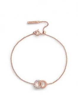 Image of Olivia Burton Rainbow Interlink Chain Bracelet Rose Gold