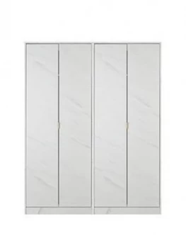 Image of Swift Marbella Part Assembled 4 Door Wardrobe