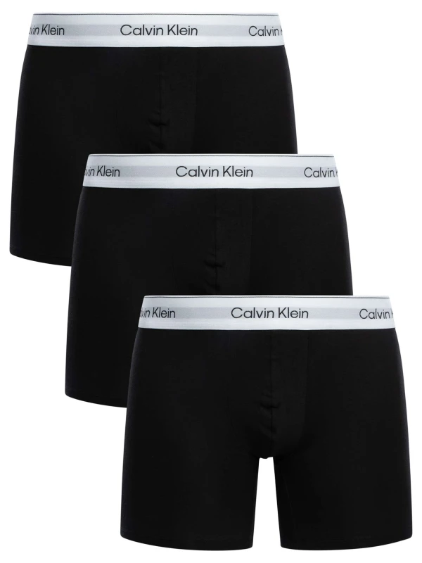 Image of Calvin Klein 3 Pack Icon Boxer Briefs Black/White XL
