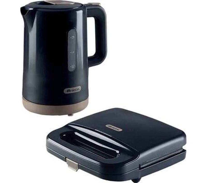 Image of ARIETE Breakfast ARPK46 Jug Kettle & Sandwich Toaster Bundle - Dark Grey, Black,Silver/Grey 5016368005828