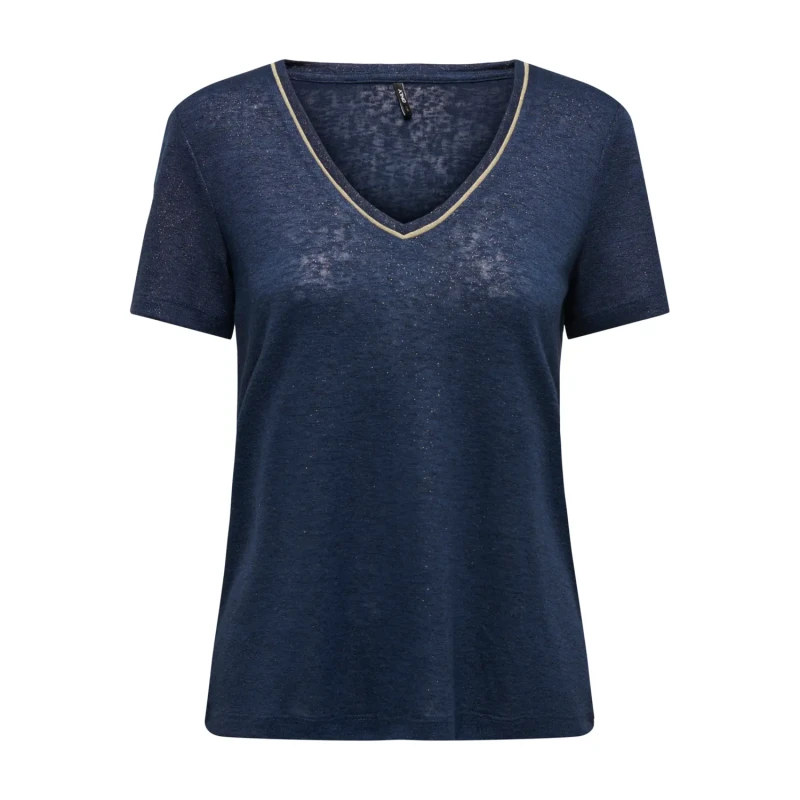 Image of Only Womens v-neck blouse Only Onldorit Shine Jrs Bleu Female L