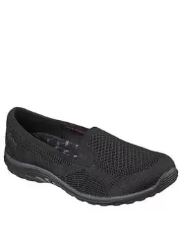 Image of Skechers Reggae Fest Wide Fit Plimsolls - Black, Size 3, Women