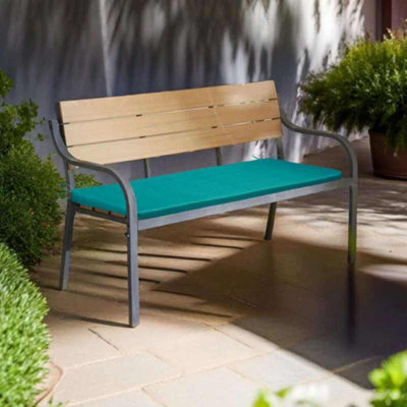 Image of Luxury Living Plain Green Water Repellent Bench Seat Pad SUMBPGRN