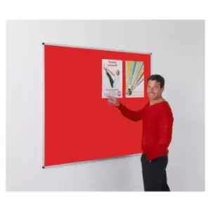 Image of Metroplan Aluminium Framed Felt Noticeboard 1200 x 1800mm, red