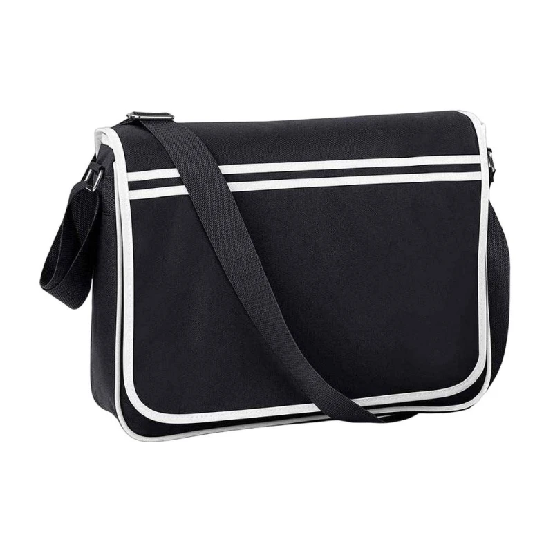 Image of Bagbase Mens Retro Messenger Bag in Black Male
