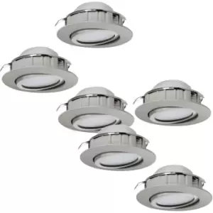 Image of 2 PACK 3 PACK Flush Ceiling Downlight Satin Nickel Plastic 6W Built in LED