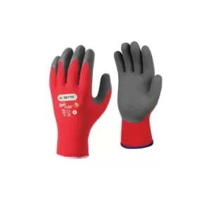 Image of Latex Coated Gloves, Mechanical Hazard, Red/Grey, Size 8