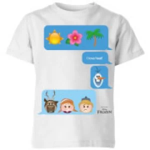 Image of Disney Frozen I Love Heat Emoji Kids T-Shirt - White - 3-4 Years