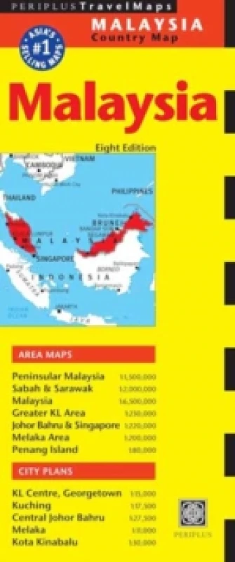 Image of Malaysia Travel Map Eighth Edition. By Periplus Editions Books