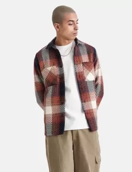 Image of Wax London Whiting Overshirt - Navy Blue/Red