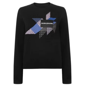 Image of Calvin Klein Jeans Quilt Graphic Sweatshirt - Black