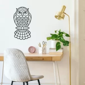 Image of Owl2 Black Decorative Metal Wall Accessory