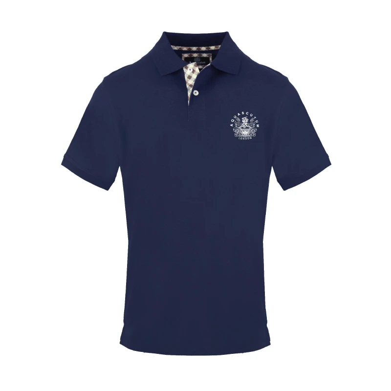 Image of Aquascutum Mens Polo Short Sleeve Polo Shirt Short Sleeve Polos Small Blue 54289618350