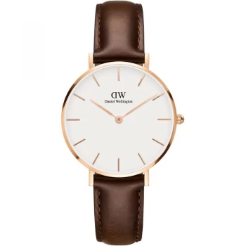Image of Daniel Wellington White And Brown 'Petite 32 Bristol RG White' Watch - DW00100171 - multicoloured