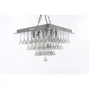 Image of Impex Parma 6 Light Square Flush Chrome Ceiling Fitting