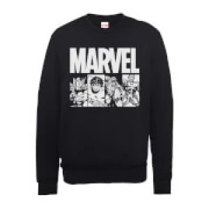 Image of Marvel Comics Action Tiles Mens Black Sweatshirt - L - Black