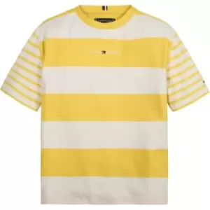 Image of Tommy Hilfiger Bold Stripe Logo Tee - Yellow