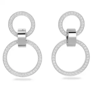 Image of Hollow Hoop White Rhodium Plated Earrings 5636503